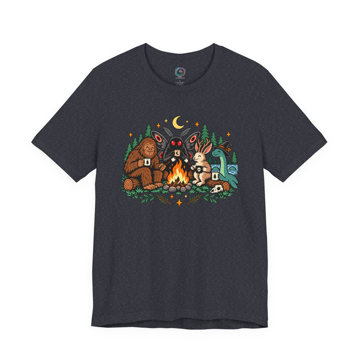 Cryptid Campfire T-Shirt – Bigfoot, Mothman & Nessie Tee