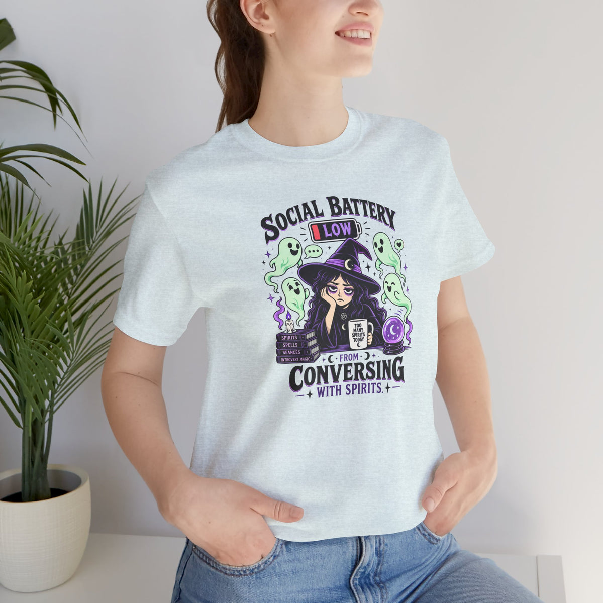 Social Battery Low From Conversing With Spirits T-Shirt