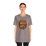 Heather purple T-shirt with Pumpkin Patch Social Club logo on the front