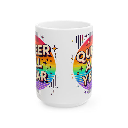 Queer All Year Mug – Pride Coffee Cup