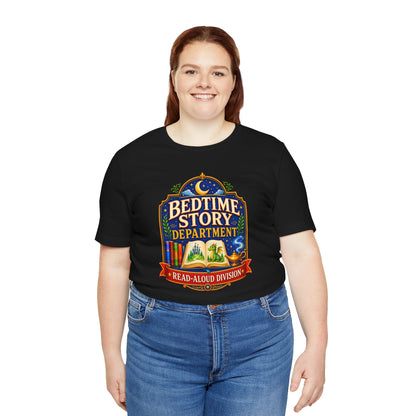 Bedtime Story Department T-Shirt – Read-Aloud Parent Tee