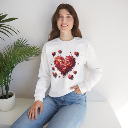 Impressionistic Heart Sweatshirt – Painterly Valentine's Day Art Pullover