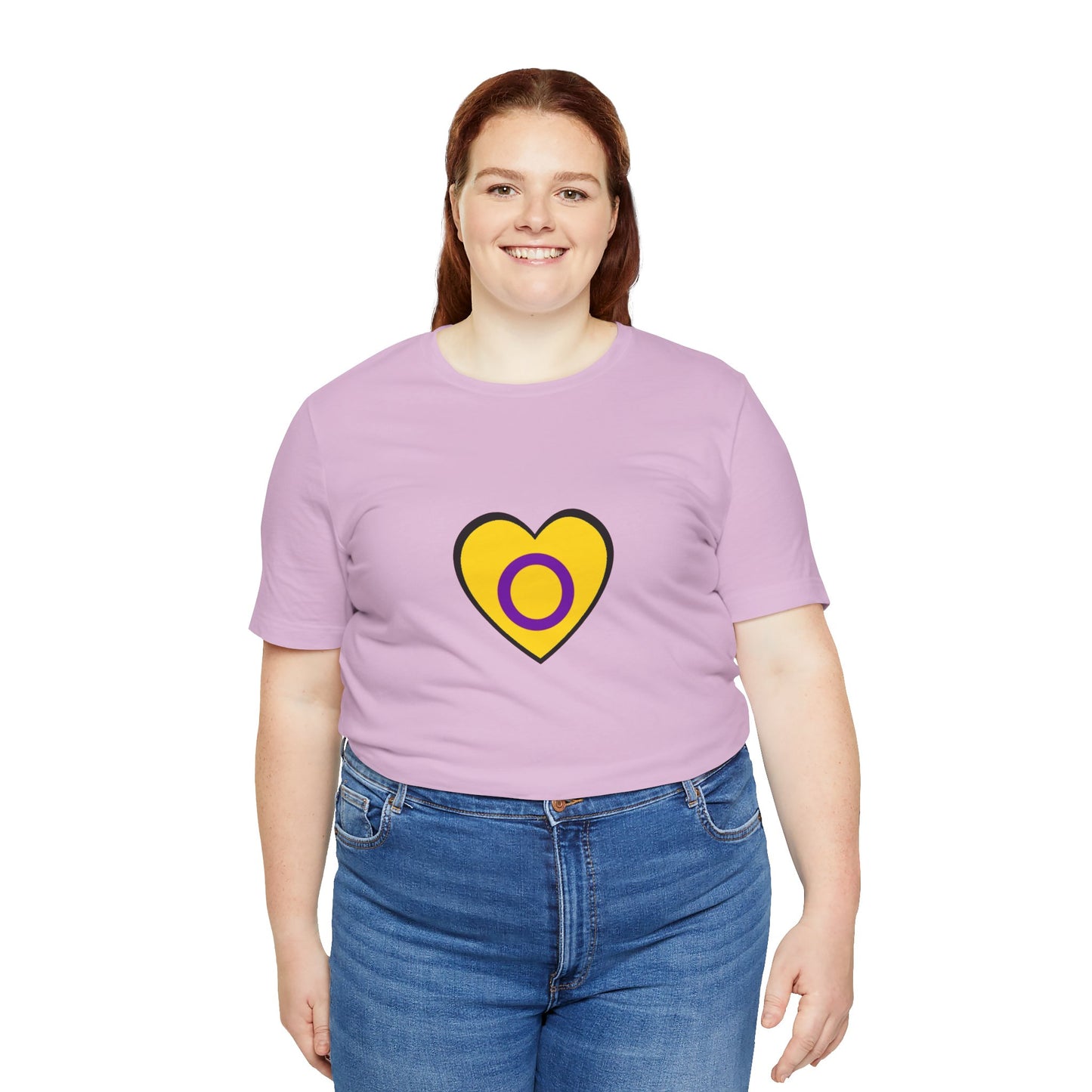 Intersex Pride Flag Heart T-Shirt – Minimalist LGBTQ+ Support Tee