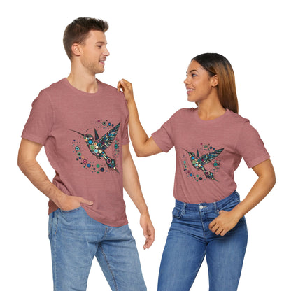 Hummingbird Dot Art T-Shirt – Colorful Nature-Inspired Graphic Tee