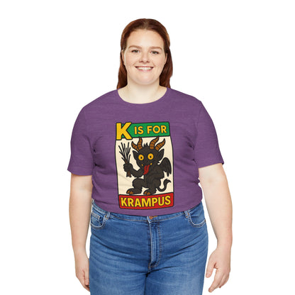 Krampus Alphabet Tee - "K is for Krampus" Holiday Graphic T-Shirt
