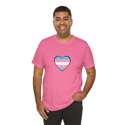 Transgender Flag Heart T-Shirt – LGBTQ+ Trans Flag Graphic Tee