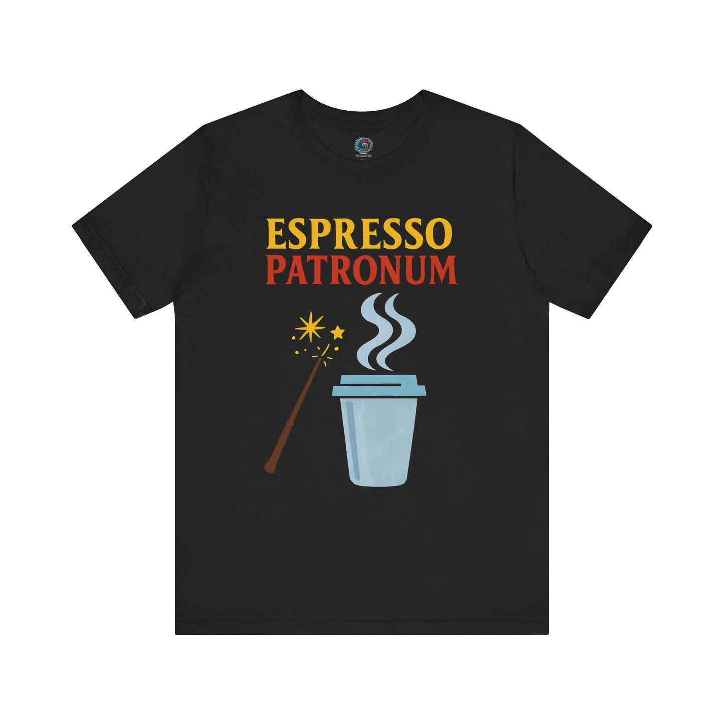 Espresso Patronum T-Shirt – Funny Coffee & Wizard Parody Tee