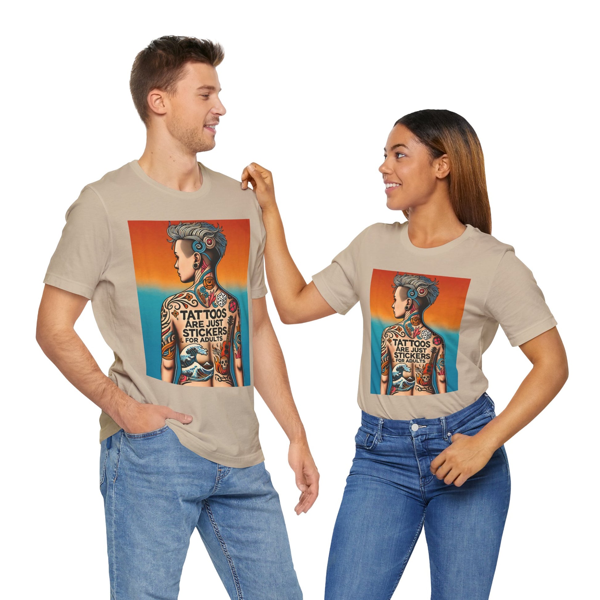 Tattoos Are Just Stickers for Adults T-Shirt – Funny Tattoo Lover Graphic Tee - WhimSpin - https://whimspin.com