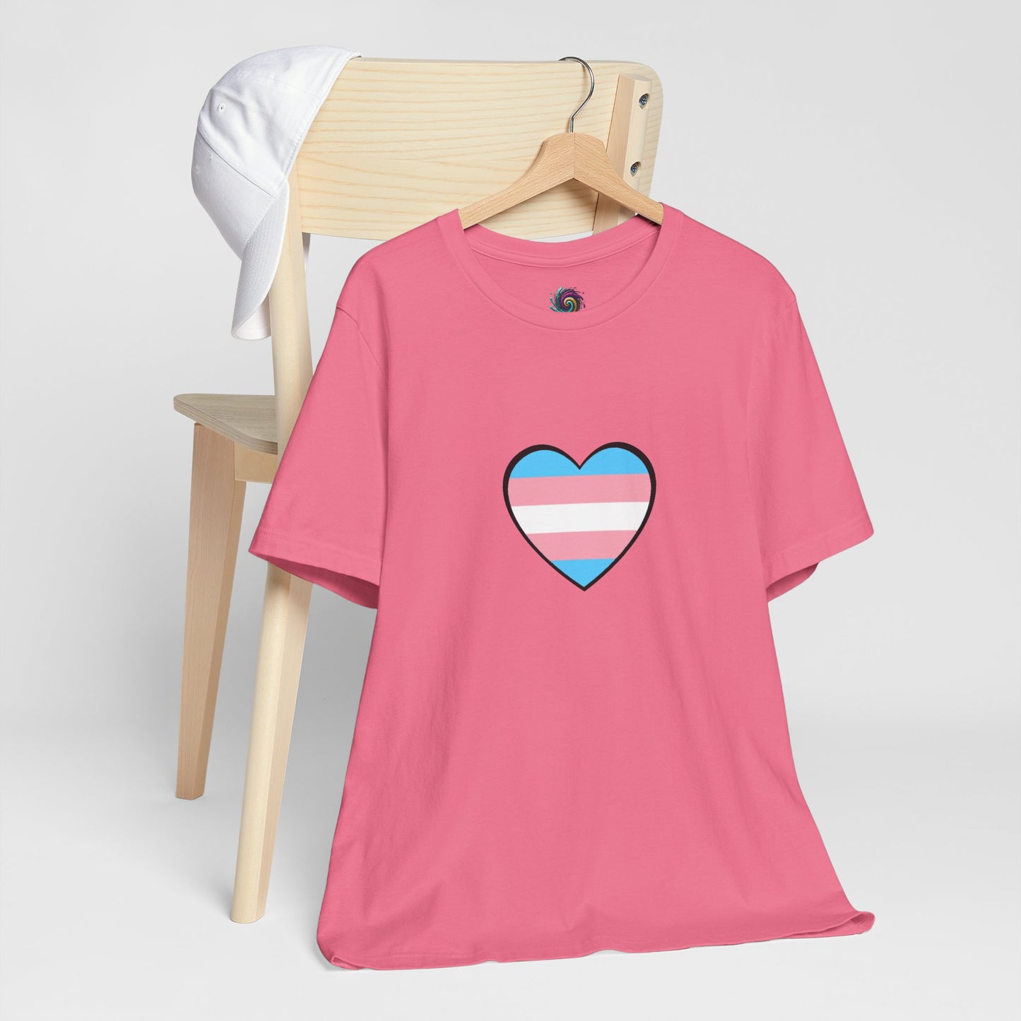 Transgender Flag Heart T-Shirt – LGBTQ+ Trans Flag Graphic Tee