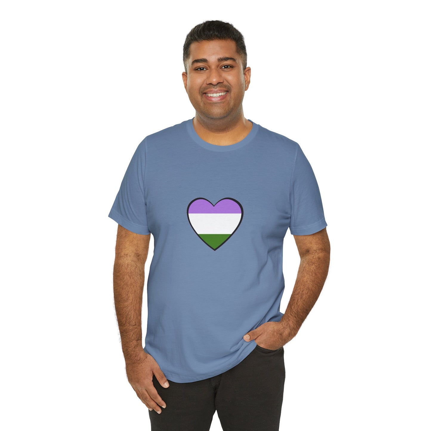 Genderqueer Flag Heart T-Shirt – Unisex LGBTQ+ Graphic Tee