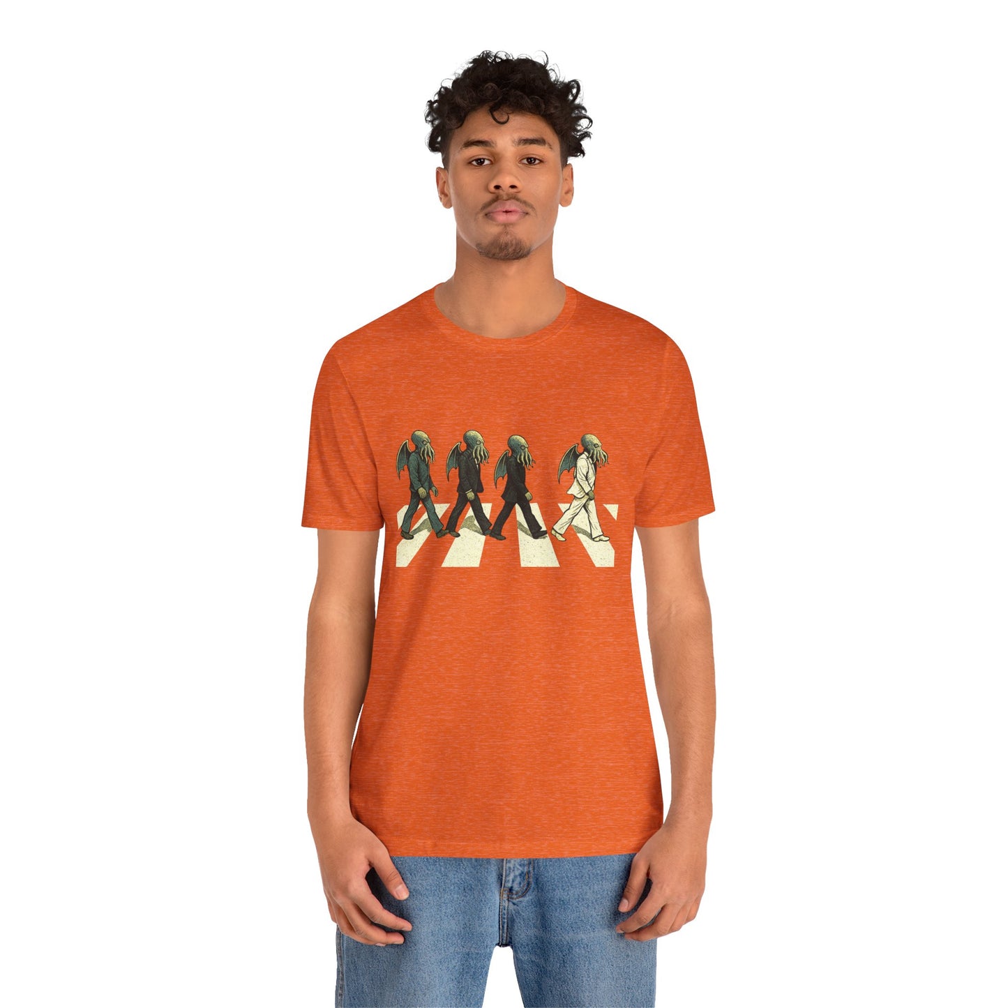 Cthulhu Crossing T-Shirt – Beatles Abbey Road Parody Tee | WhimSpin