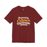 Maroon crew-neck short-sleeve T-shirt with 