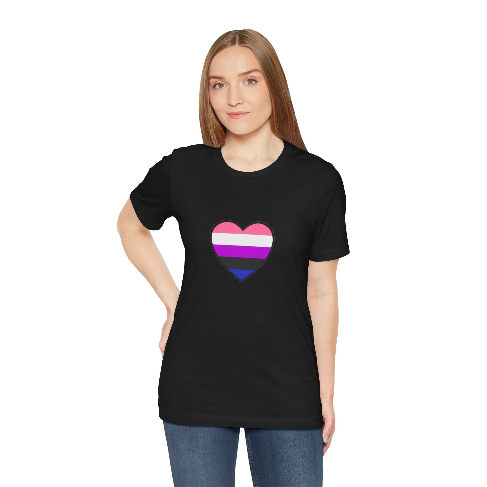 Genderfluid Pride Heart T-Shirt – Bold LGBTQIA+ Flag Tee - WhimSpin - https://whimspin.com