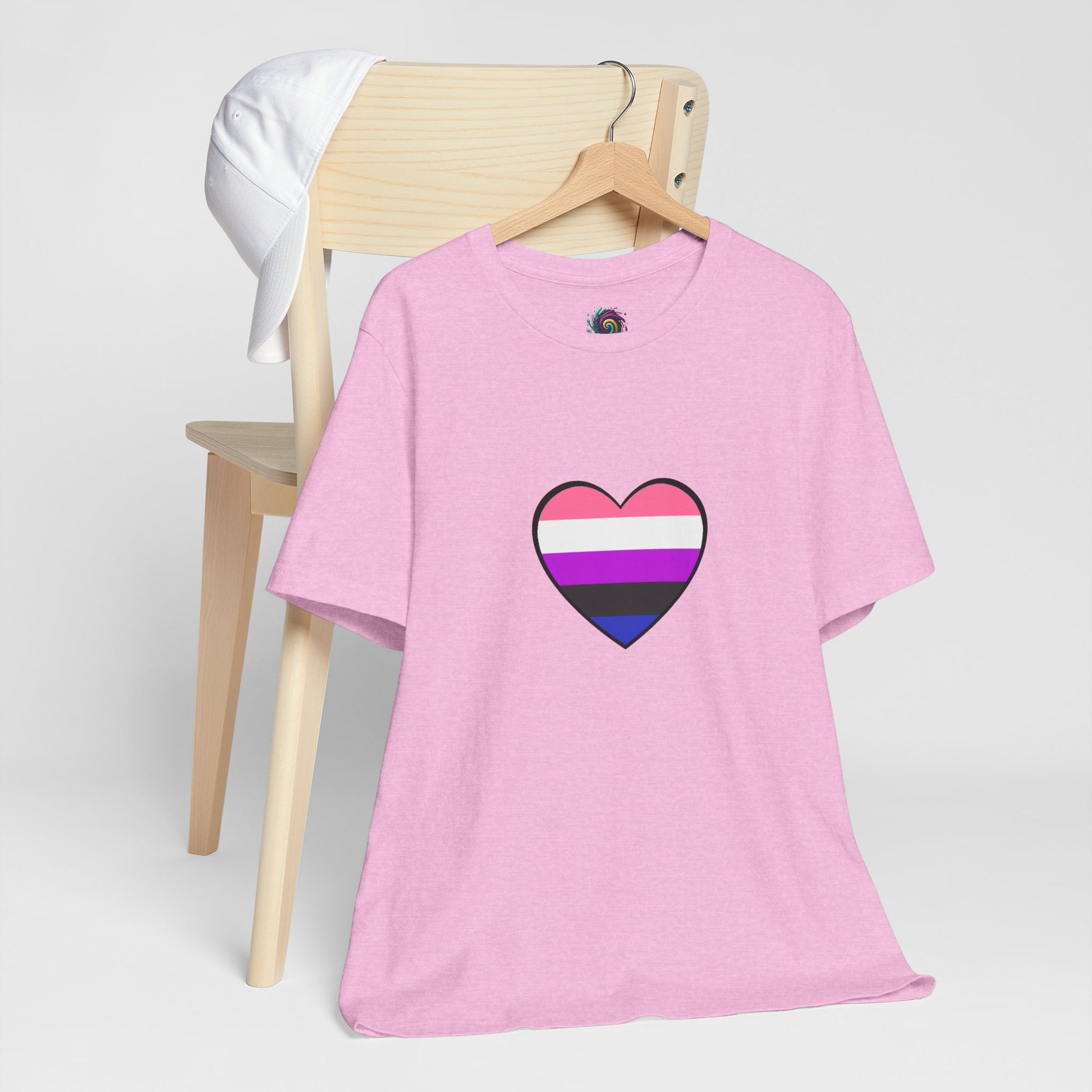 Genderfluid Pride Heart T-Shirt – Bold LGBTQIA+ Flag Tee - WhimSpin - https://whimspin.com