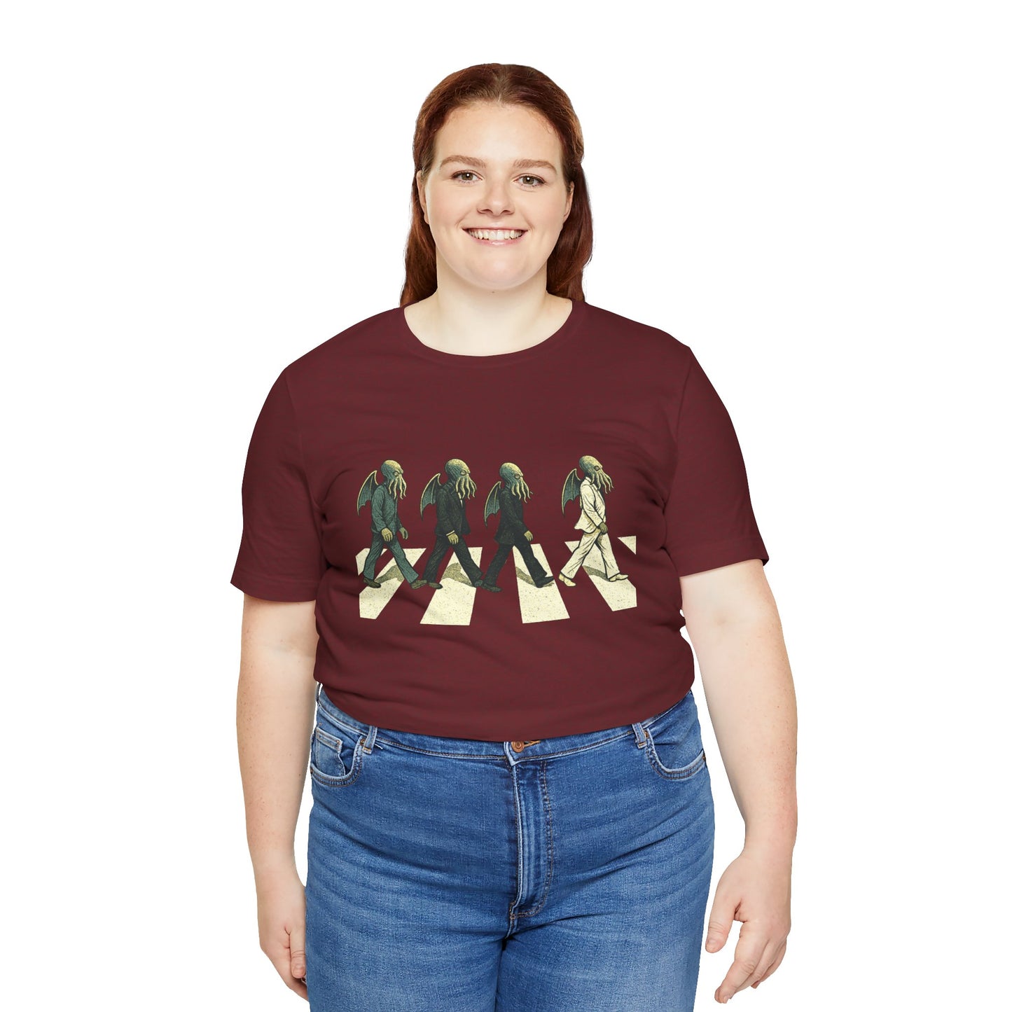 Cthulhu Crossing T-Shirt – Beatles Abbey Road Parody Tee | WhimSpin