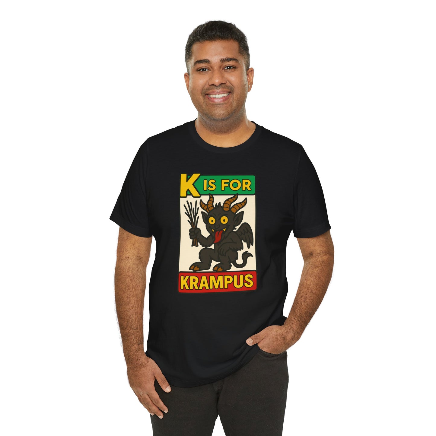 Krampus Alphabet Tee - "K is for Krampus" Holiday Graphic T-Shirt