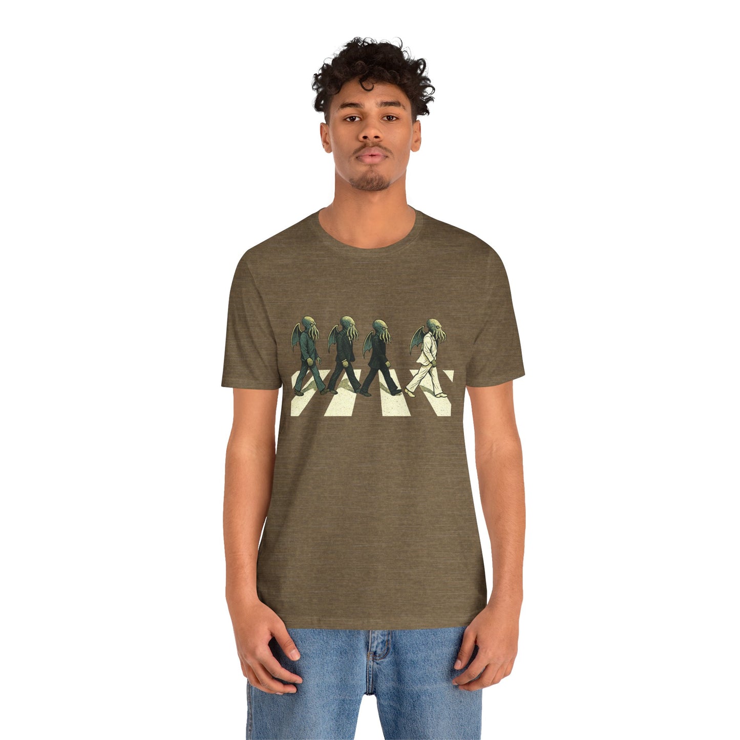 Cthulhu Crossing T-Shirt – Beatles Abbey Road Parody Tee | WhimSpin