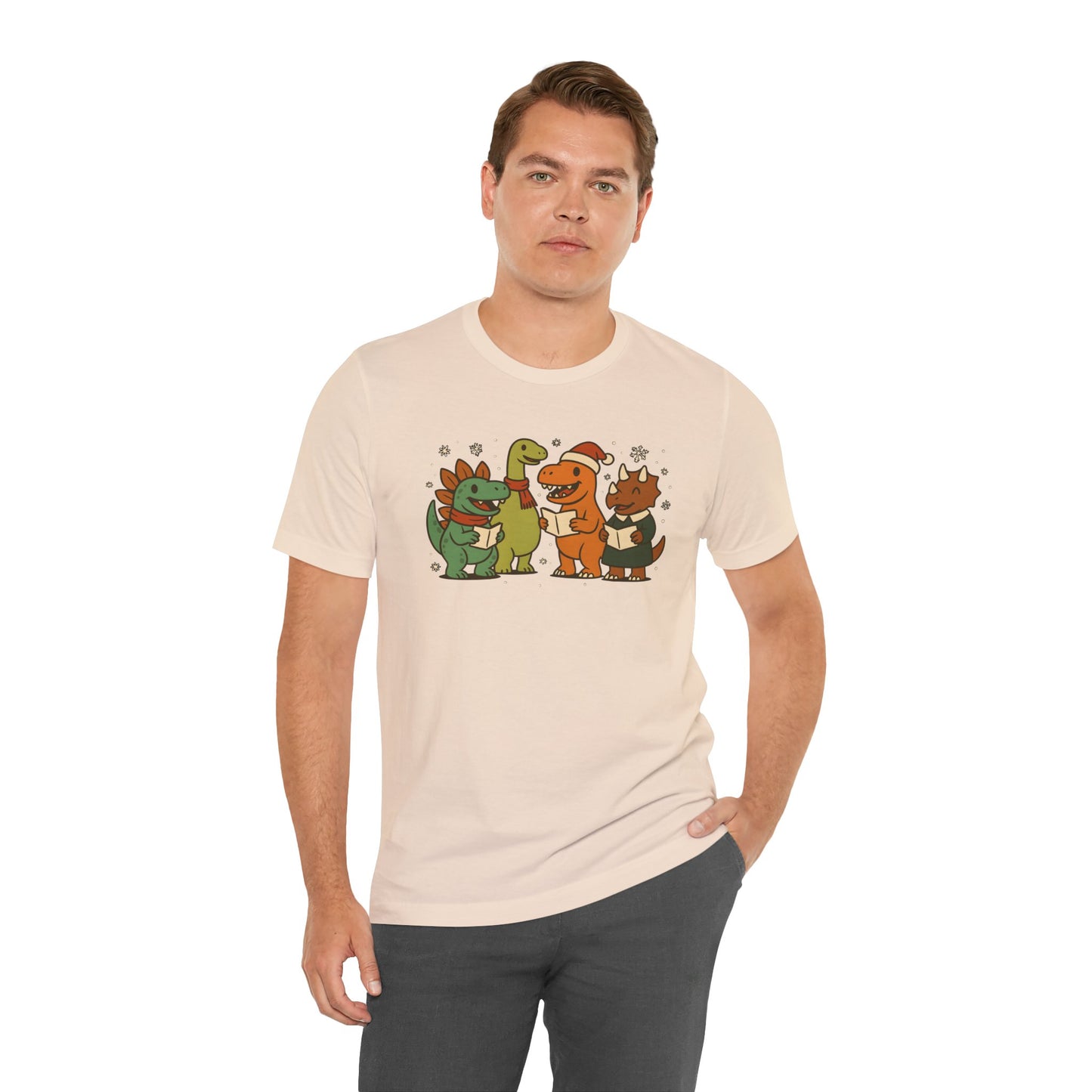 Dinosaur Carolers T-Shirt – Cute Dino Christmas Singing Tee