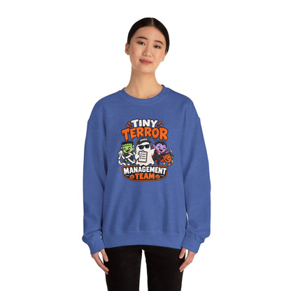 Tiny Terror Management Team Sweatshirt – Funny Halloween Parent Crewneck