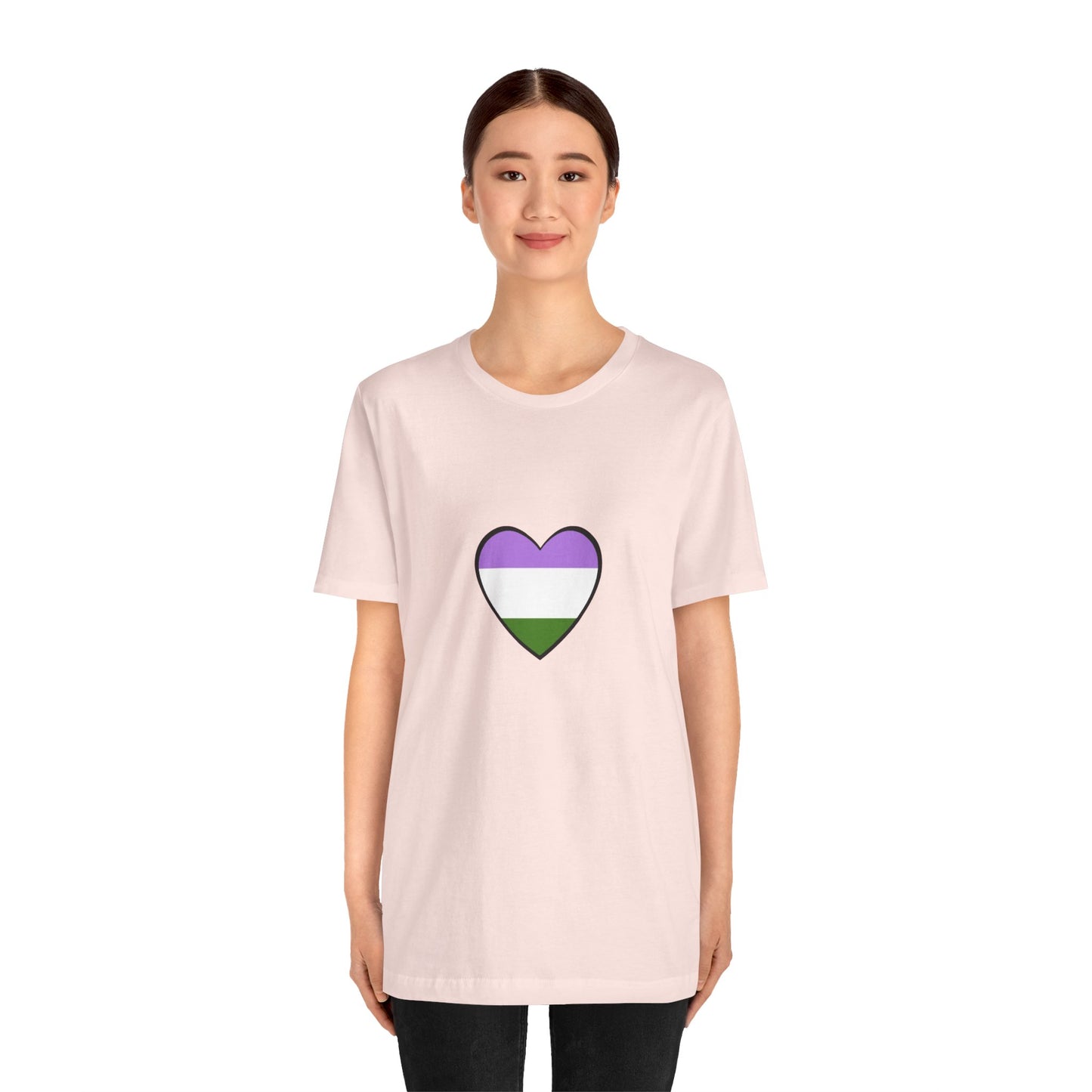 Genderqueer Flag Heart T-Shirt – Unisex LGBTQ+ Graphic Tee