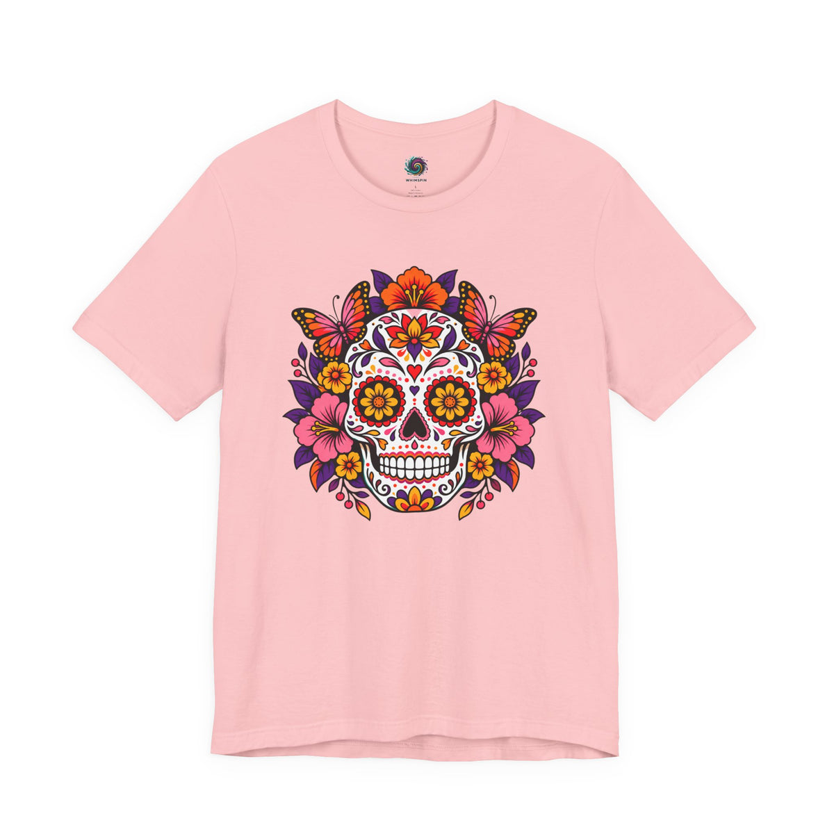Floral Sugar Skull T-Shirt – Colorful Día de los Muertos Inspired Tee