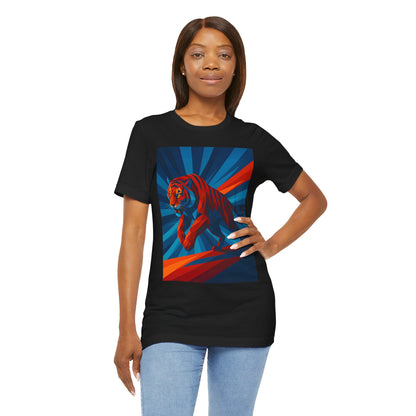 Geometric Tiger T-Shirt – Bold Jungle Animal Tee in Abstract Style - WhimSpin - https://whimspin.com