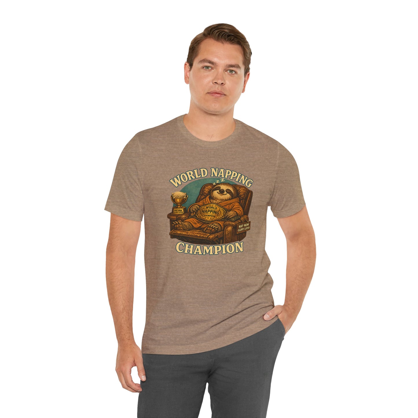 World Napping Champion T-Shirt – Funny Sloth Nap Tee
