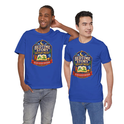 Bedtime Story Department T-Shirt – Read-Aloud Parent Tee