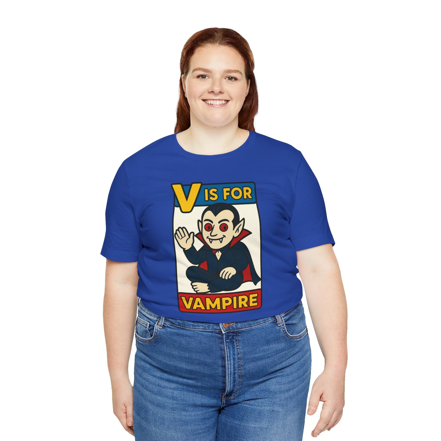V is for Vampire T-Shirt – Funny Halloween Legend Alphabet Tee