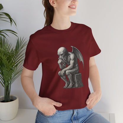 Cthulhu The Thinker Tee – Lovecraftian Parody Shirt