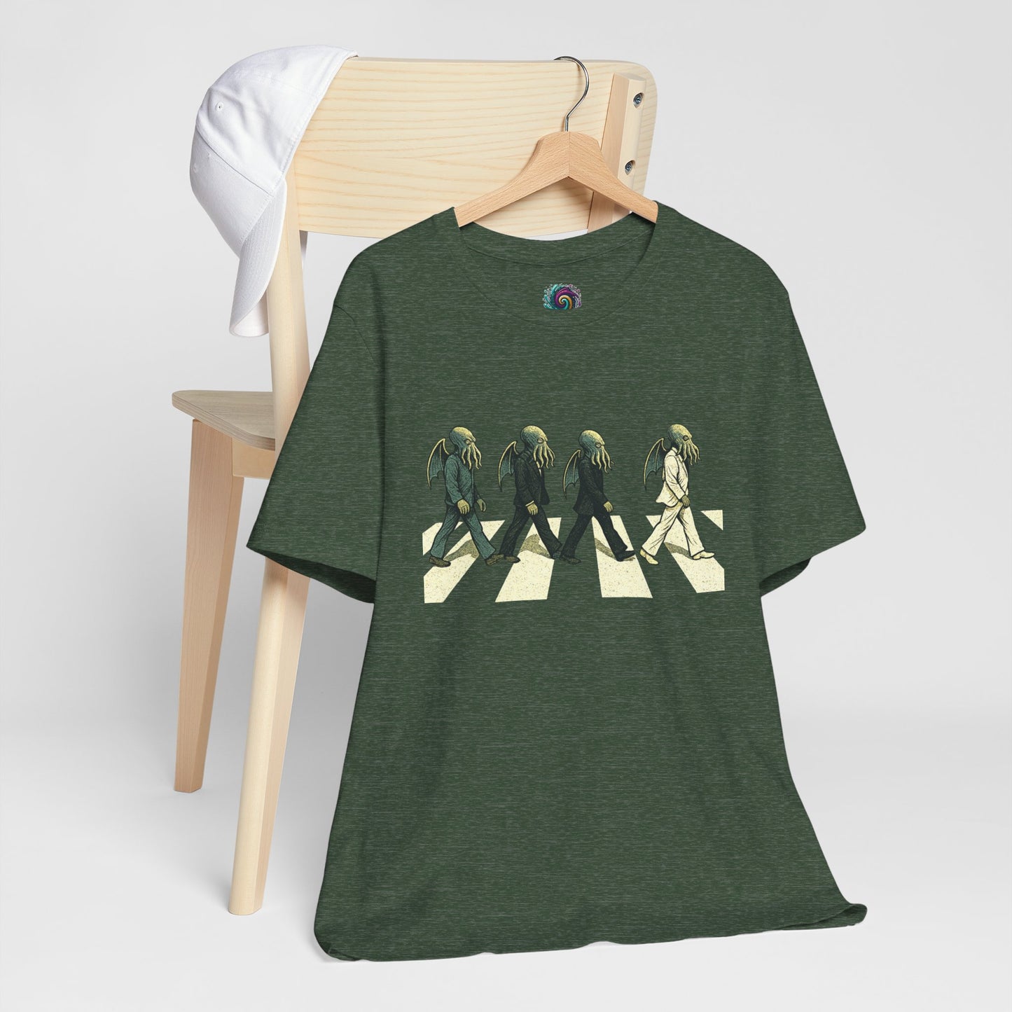 Cthulhu Crossing T-Shirt – Beatles Abbey Road Parody Tee | WhimSpin