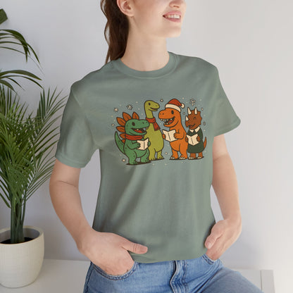 Dinosaur Carolers T-Shirt – Cute Dino Christmas Singing Tee