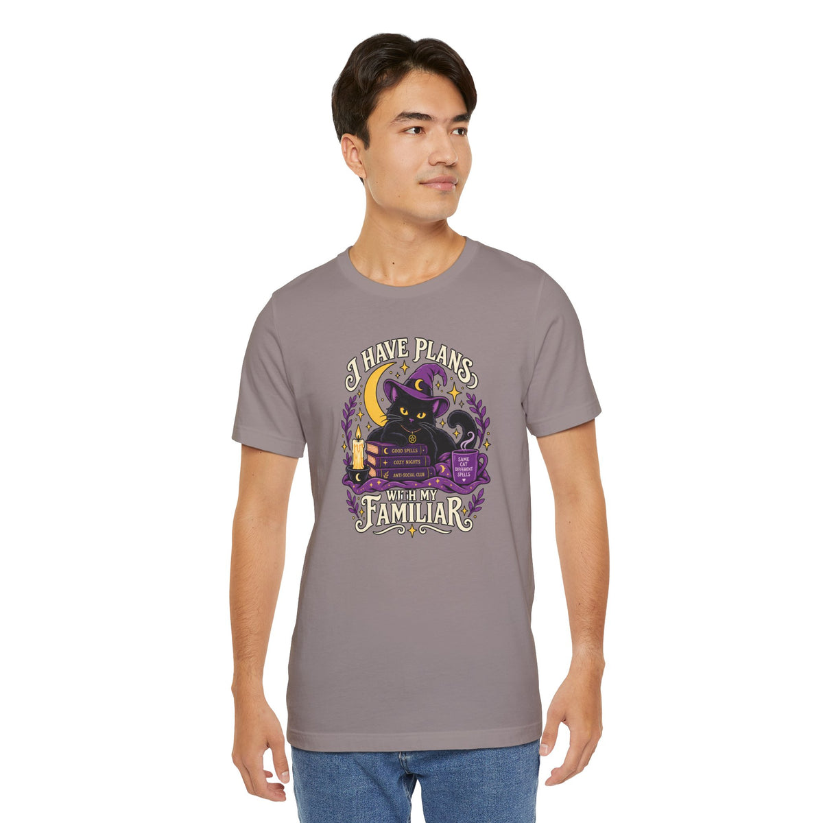 I Have Plans With My Familiar T-Shirt - Funny Witchy Introvert Cat Tee