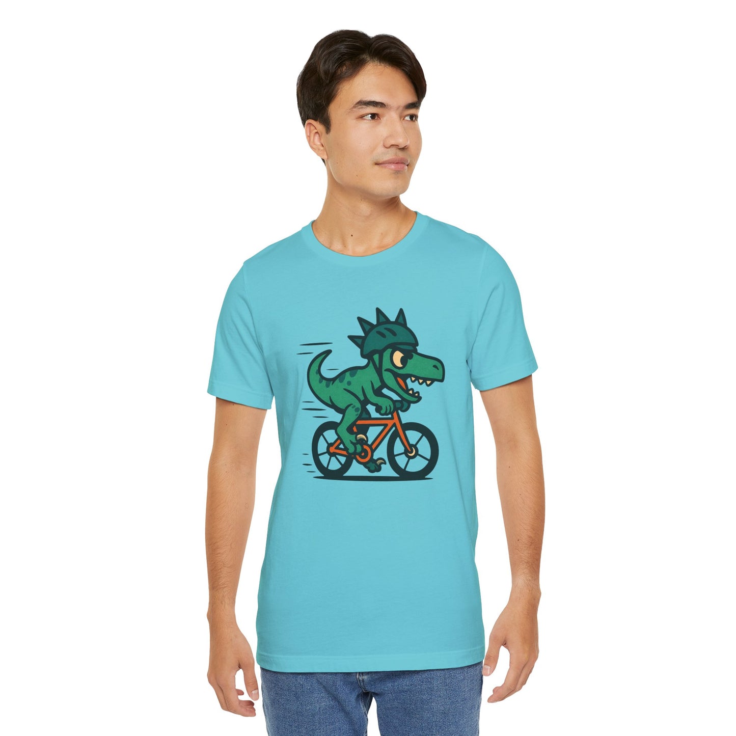 Velociraptor on a Bike T-Shirt – Funny Dino Velo Tee