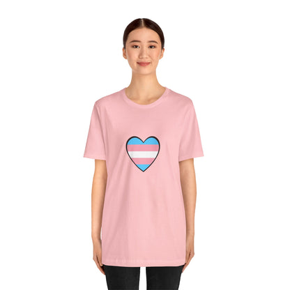 Transgender Flag Heart T-Shirt – LGBTQ+ Trans Flag Graphic Tee
