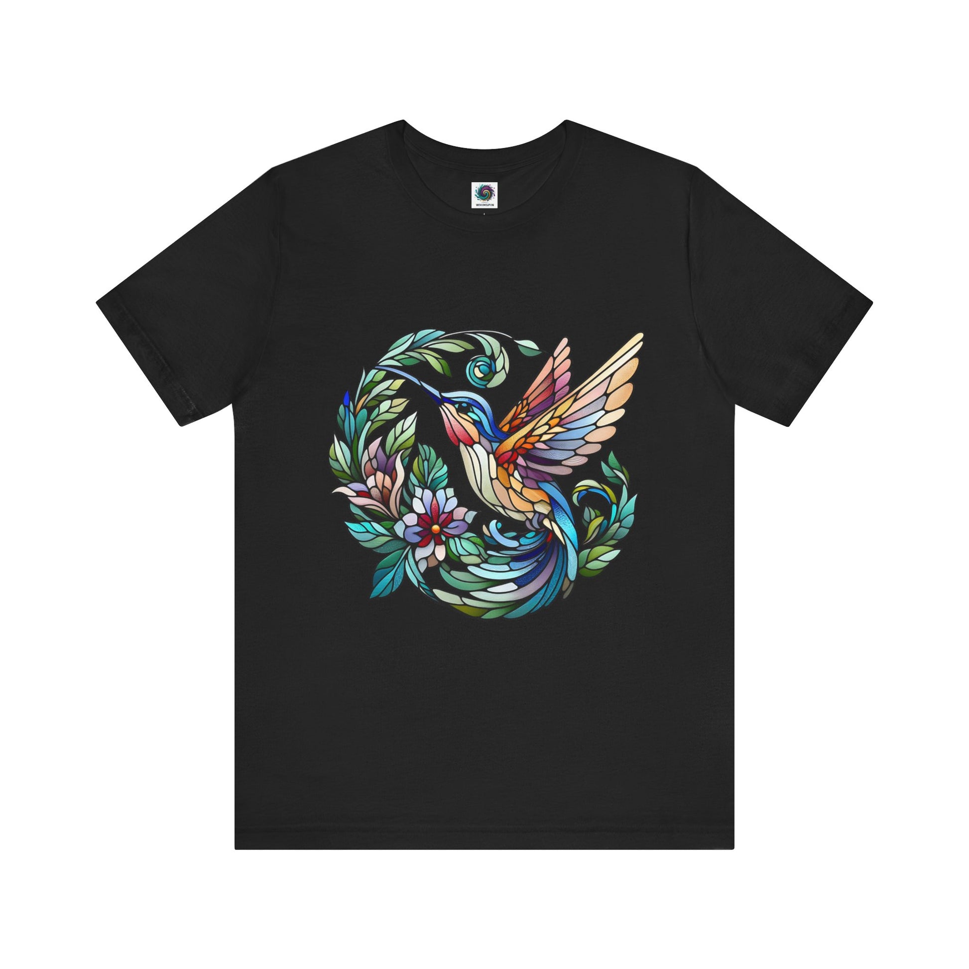 Stained Glass Hummingbird Tee – Vibrant Nature Shirt - WhimSpin - https://whimspin.com