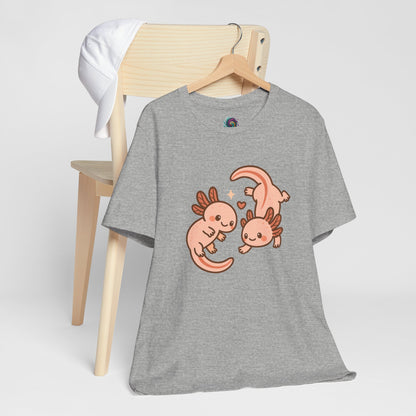 Kawaii Axolotl T-Shirt – Cute Tee with Smiling Axolotls - WhimSpin - https://whimspin.com