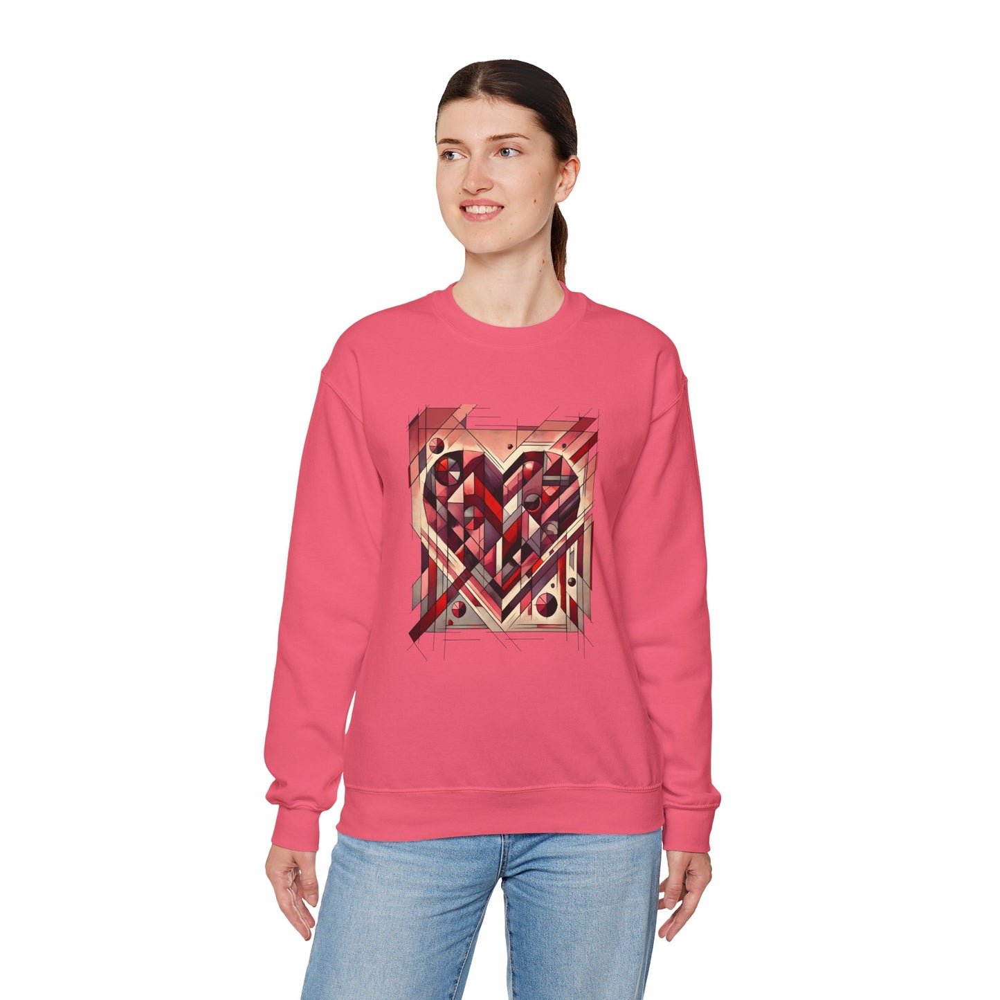 Cubist Heart Sweatshirt – Modern Art Valentine's Day Pullover