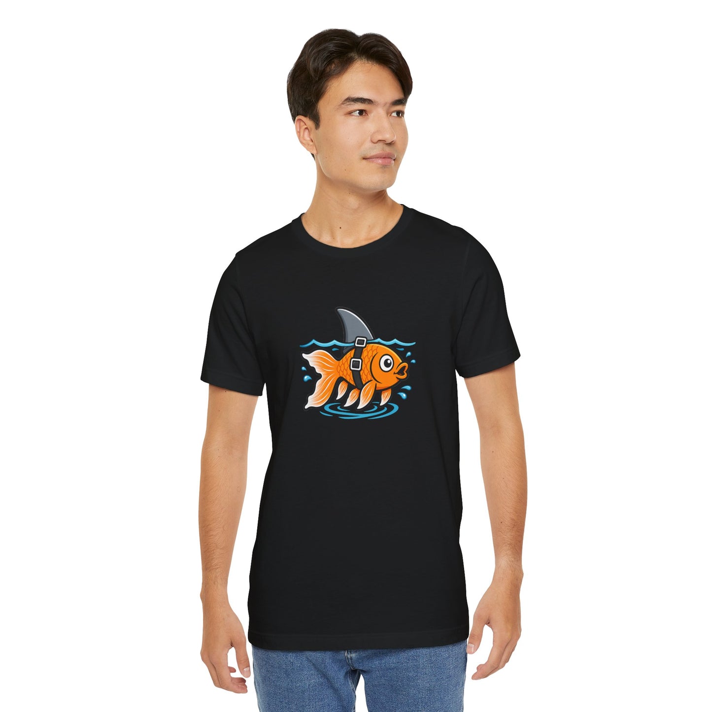 Goldfish Shark T-Shirt – Funny Fish Swimming  Graphic Tee
