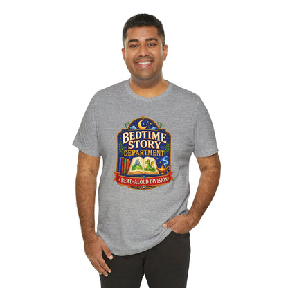 Bedtime Story Department T-Shirt – Read-Aloud Parent Tee
