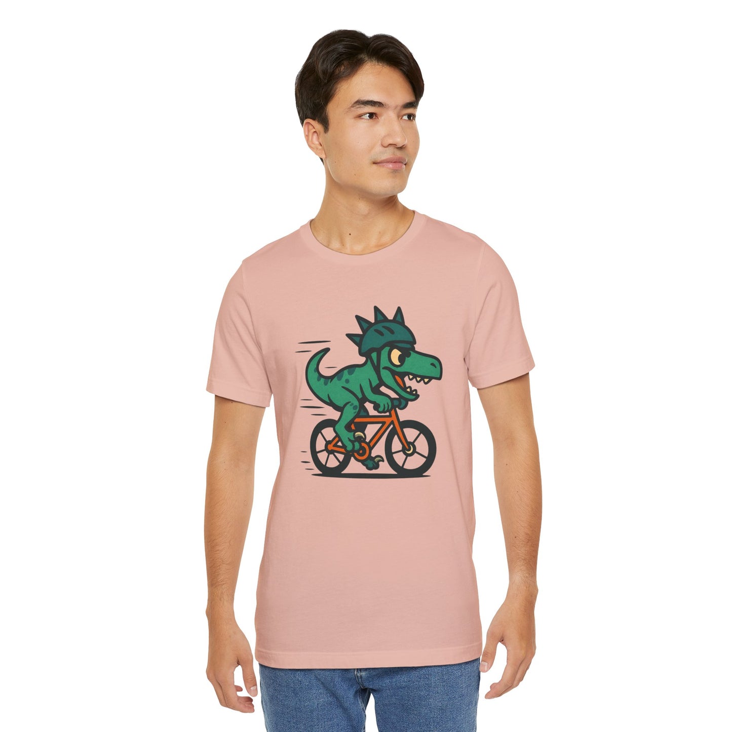 Velociraptor on a Bike T-Shirt – Funny Dino Velo Tee