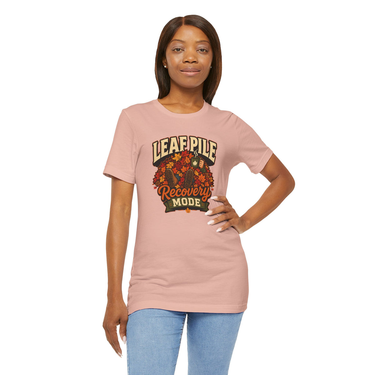 Leaf Pile Recovery Mode T-Shirt – Funny Fall Leaves Tee