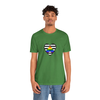 Ally Pride Flag Heart T-Shirt – Subtle LGBTQ+ Support Tee