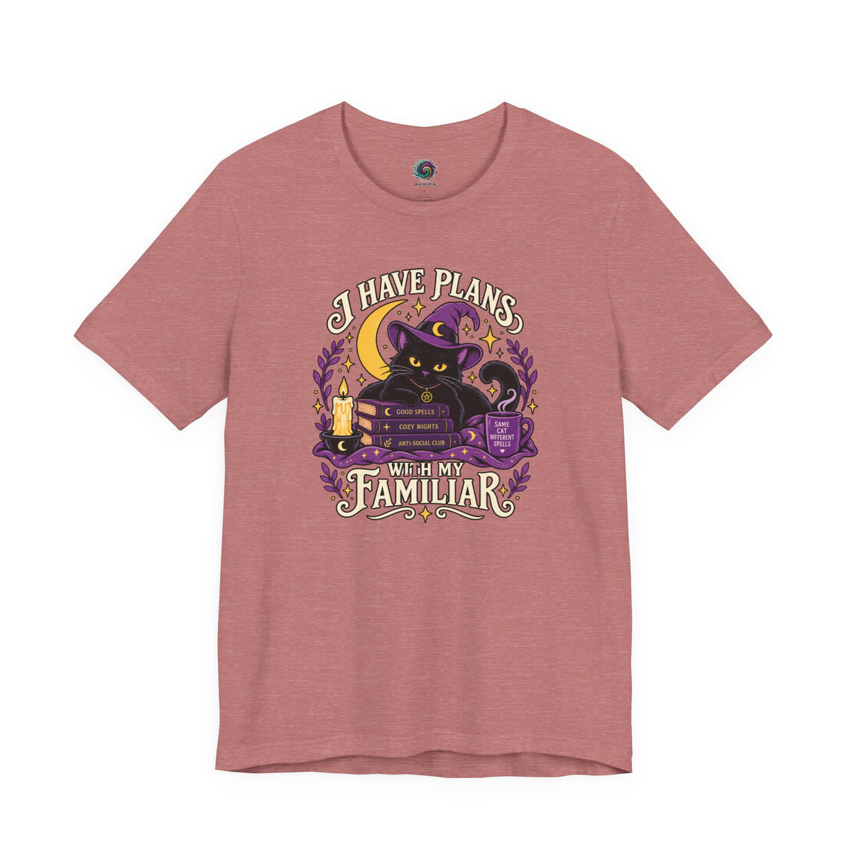 I Have Plans With My Familiar T-Shirt - Funny Witchy Introvert Cat Tee
