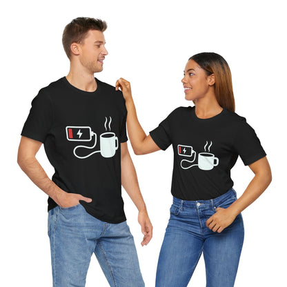 Low Battery Need Coffee Tee – Funny Caffeine Graphic T-Shirt