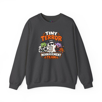 Tiny Terror Management Team Sweatshirt – Funny Halloween Parent Crewneck