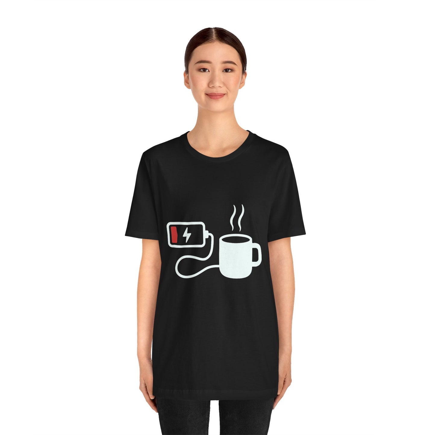 Low Battery Need Coffee Tee – Funny Caffeine Graphic T-Shirt