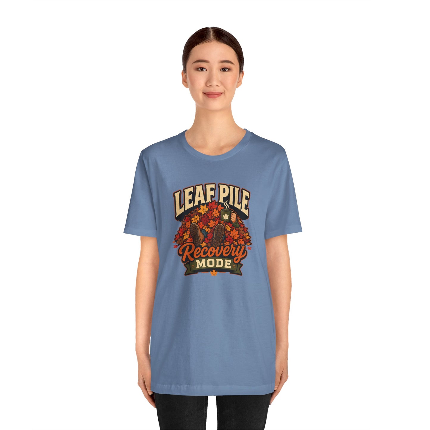 Leaf Pile Recovery Mode T-Shirt – Funny Fall Leaves Tee