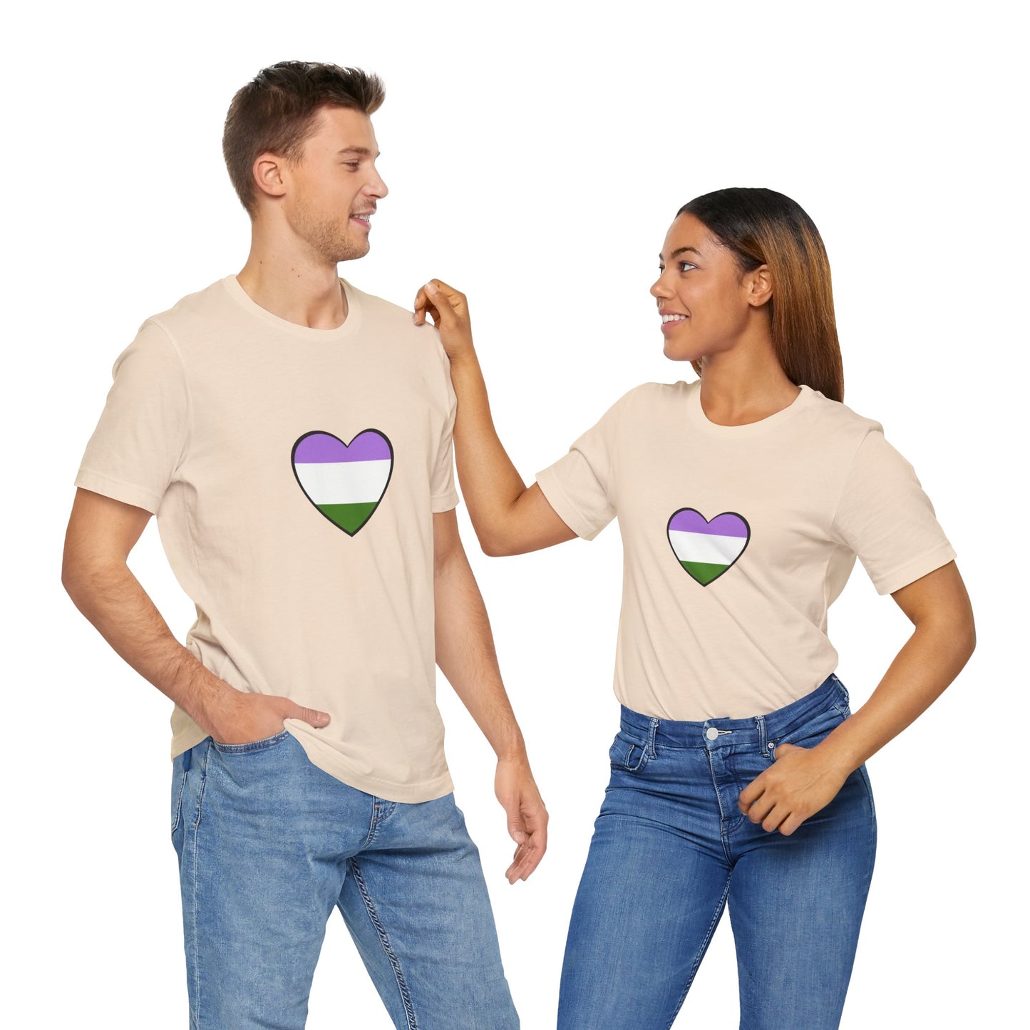 Genderqueer Flag Heart T-Shirt – Unisex LGBTQ+ Graphic Tee