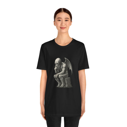 Cthulhu The Thinker Tee – Lovecraftian Parody Shirt
